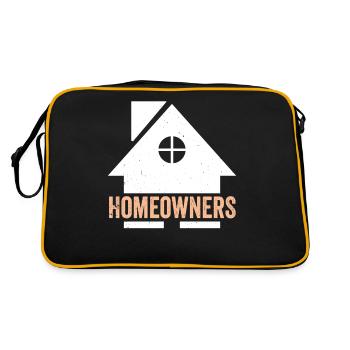 Hauseigentümer Hausbesitzer Hausherr Haus - Retro Tasche - Schwarz/Gold - Hinten