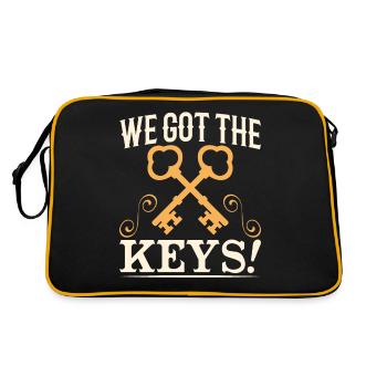 Wir Haben Die Schlüssel Hauseigentümer Hausherr - Retro Tasche - Schwarz/Gold - Hinten