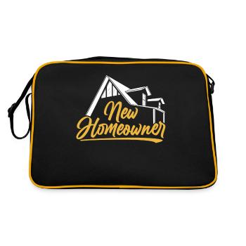 Neuer Hauseigentümer Hausbesitzer Hausherr Haus - Retro Tasche - Schwarz/Gold - Hinten