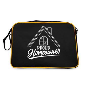 Proud homeowner homeowner host house - Retro Bag - black/gold - Back