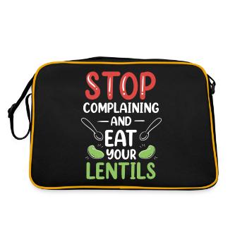 Arrêtez de pleurnicher et mangez votre lentille d’objectif - Sac Retro - noir/or - Dos