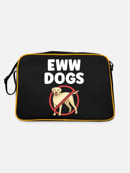 Igitt Chiens Chat Animal mignon Amoureux Chats - Sac Retro - noir/or - Dos