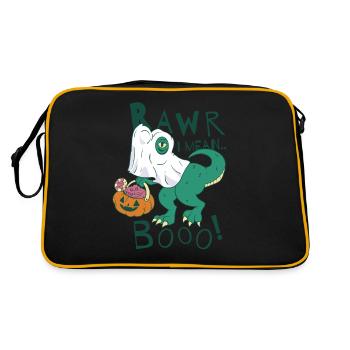 Rawr Je veux dire Booo! Pumkin Halloween Dinosaure - Sac Retro - noir/or - Dos