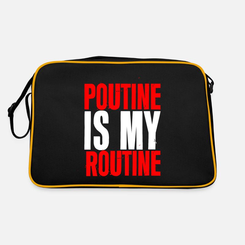 La poutine est ma routine 2 - Sac Retro - noir/or