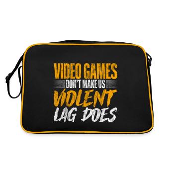 Video Games Don't Make Us Violent, Lag Does 4 - Retro Bag - black/gold - Back