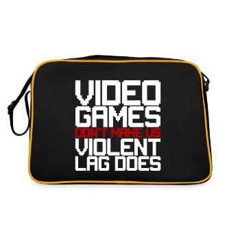 Video Games Don't Make Us Violent, Lag Does 3 - Retro Bag - black/gold - Back