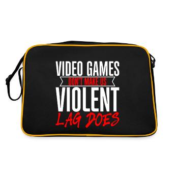 Video Games Don't Make Us Violent, Lag Does 2 - Retro Bag - black/gold - Back