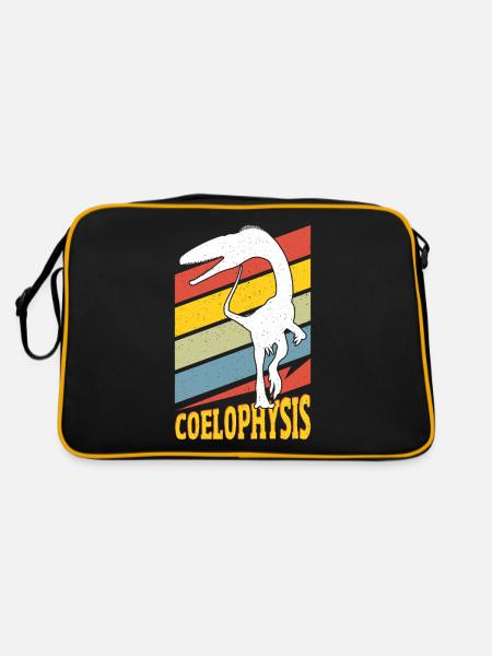 Coelophysis Dinosaur - Retro Tasche - Schwarz/Gold - Hinten