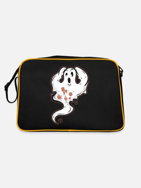 Ghost a peur des taches de café de cacao Halloween - Sac Retro - noir/or - Dos