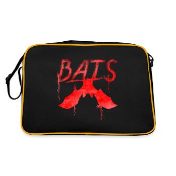 Bats Written With A Bat Hanging Down Halloween - Retro Tasche - Schwarz/Gold - Hinten