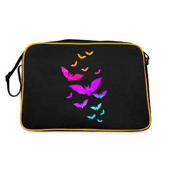 Colorful Bats Flying Costume Halloween - Retro Tasche - Schwarz/Gold - Hinten