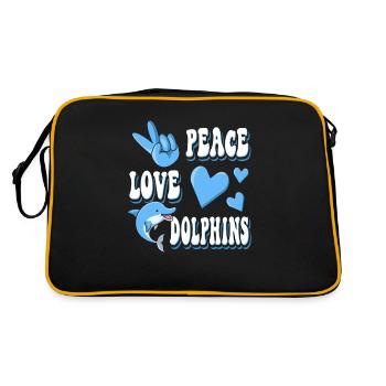 Amour de la paix des dauphins - Sac Retro - noir/or - Dos