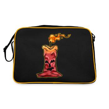 Vieille bougie Jack O Lantern brûlant sur - Sac Retro - noir/or - Dos