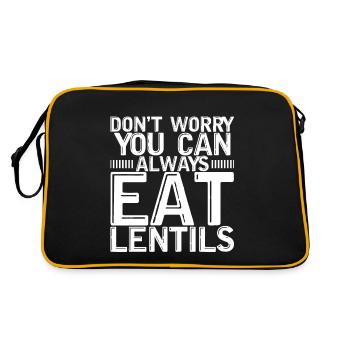 Don't Worry You Can Always Eat Lentils 3 - Retro Bag - black/gold - Back