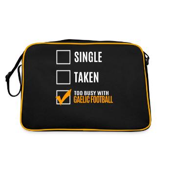 Célibataire trop occupé avec le football de Gälischem - Sac Retro - noir/or - Dos