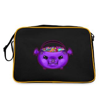 Sweets Bucket Scary Bat Sweets Collecting On - Retro Tasche - Schwarz/Gold - Hinten