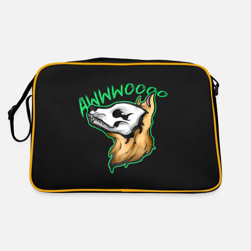 Crâne Loup Wereweolf hurlant à Halloween Sac Retro