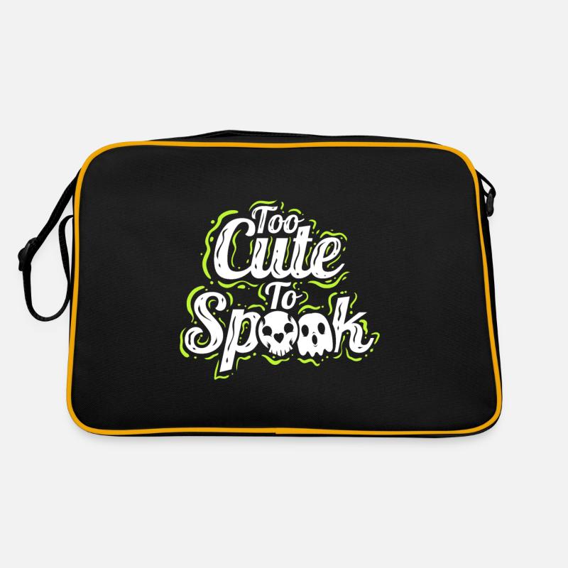 Too Cute To Spook Costume Ghosts Halloween - Retro Tasche - Schwarz/Gold