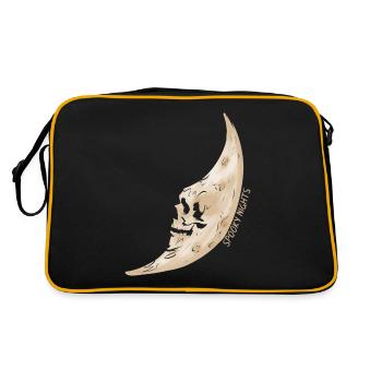 Spooky Nights Scary Skull Moon Face Halloween - Retro Bag - black/gold - Back