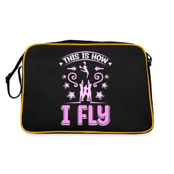 This is how I fly cheer girl - Retro Tasche - Schwarz/Gold - Hinten