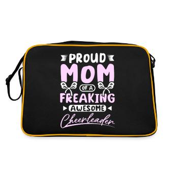 Mom of a freaking awesome cheerleader - Retro Tasche - Schwarz/Gold - Hinten
