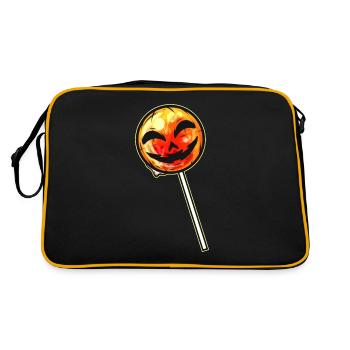 Pumpkin Lollipop Lolli Sucker Halloween - Retro Bag - black/gold - Back