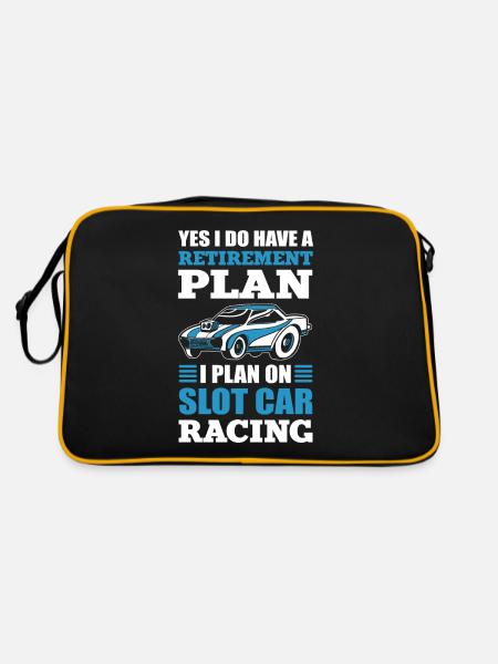 Yes I Do Have A Retirement Plan Slot Car Racing - Retro Bag - black/gold - Back