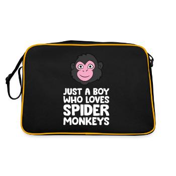 Just a Boy Who Loves Spider Monkeys - Retro Bag - black/gold - Back