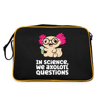 In Science We Axolotl Questions Scientist Science - Retro Tasche - Schwarz/Gold - Hinten