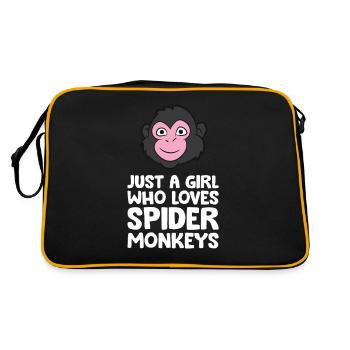 Just a Girl Who Loves Spider Monkeys - Retro Bag - black/gold - Back