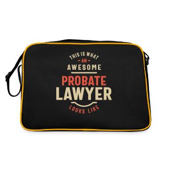 Lustiger toller Nachlassanwalt Job Beruf - Retro Tasche - Schwarz/Gold - Hinten
