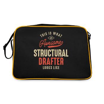 Funny Awesome Structural Drafter Job Occupation - Retro Bag - black/gold - Back