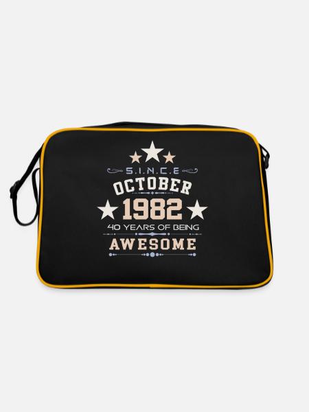 Octobre 1982 - Cadeau du 40e anniversaire. Légende. - Sac Retro - noir/or - Dos