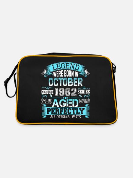 Octobre 1982 - Cadeau du 40e anniversaire. Légende. - Sac Retro - noir/or - Dos