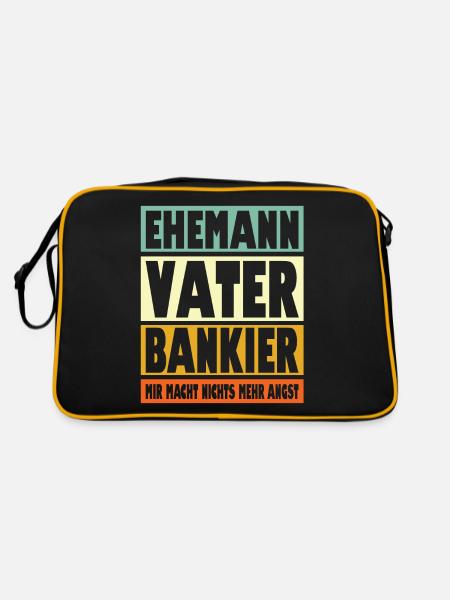 Bankier Vater Ehemann Held - Retro Tasche - Schwarz/Gold - Hinten