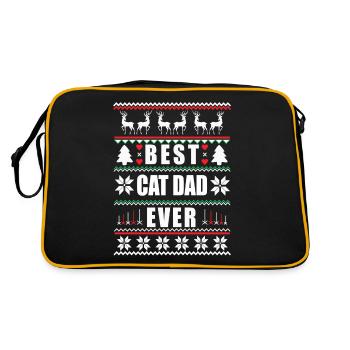 Drôle moche Noël Meilleur chat Papa Jamais - Sac Retro - noir/or - Dos
