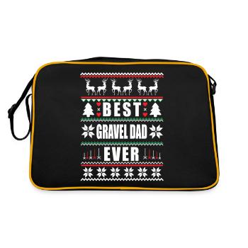 Drôle de Noël laid Meilleur père de gravier jamais - Sac Retro - noir/or - Dos