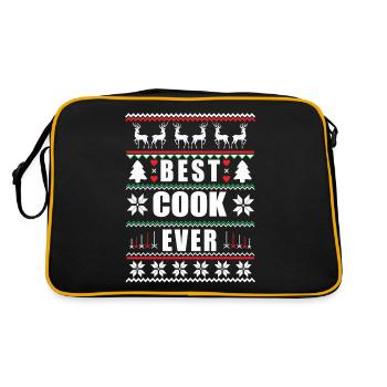Drôle de Noël laid Meilleur cuisinier de tous les temps - Sac Retro - noir/or - Dos
