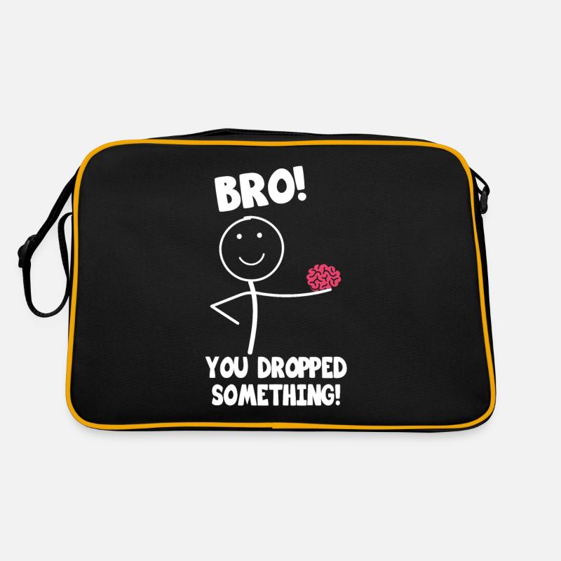 Strichmännchen Gehirn Retro Tasche