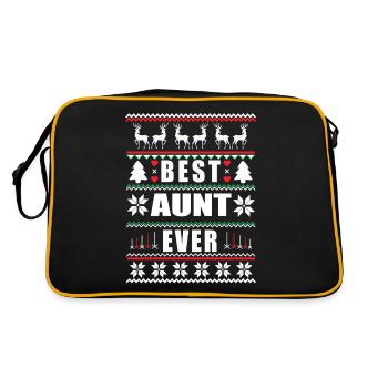 Drôle de Noël laid Meilleure tante de tous les temps - Sac Retro - noir/or - Dos