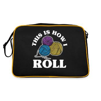 Knitting Wool Yarn - Retro Bag - black/gold - Back