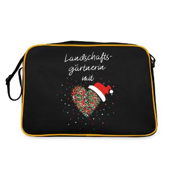 Landschaftsgärtnerin Mit Herz Weihnachtsgeschenk - Retro Tasche - Schwarz/Gold - Hinten