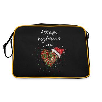 Alltagsbegleiterin mit Herz Weihnachtsfeier - Retro Tasche - Schwarz/Gold - Hinten