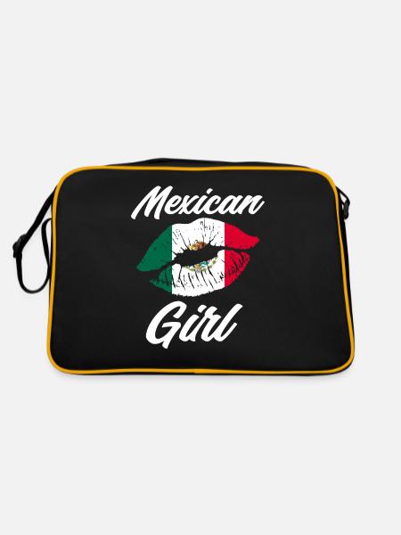 Mexique Mexicaine Fille - Sac Retro - noir/or - Dos