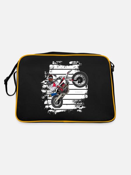 Motocross / Enduro / Freestyle mx / Dirtbike retro - Retro Bag - black/gold - Back