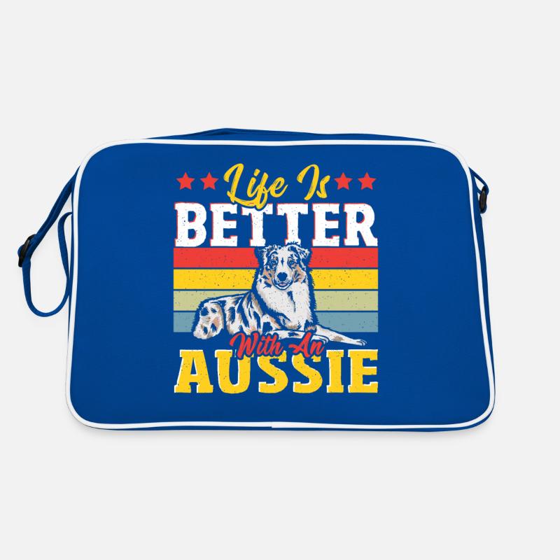 Australischer Schäferhund Australian Shepherd Auss Retro Tasche