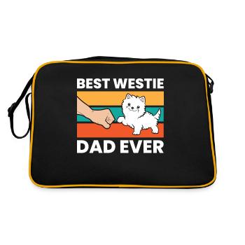 Best Westie Dad Ever - Retro Tasche - Schwarz/Gold - Hinten