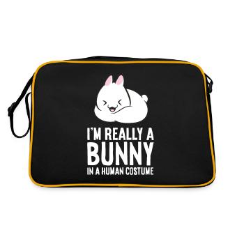 Rabbit Costume I'm Really A In A Human Costume - Retro Tasche - Schwarz/Gold - Hinten
