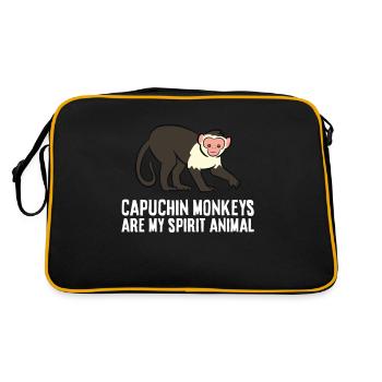 Les singes capucins sont mon animal spirituel - Sac Retro - noir/or - Dos