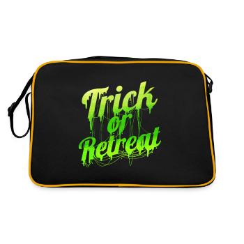 Green Spiderweb Letter Trick Or Retreat Halloween - Retro Bag - black/gold - Back